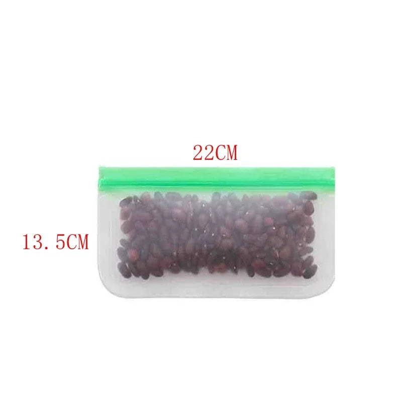 Reusable Silicone Food Storage Bags – Set of 5 (Eco-Friendly)