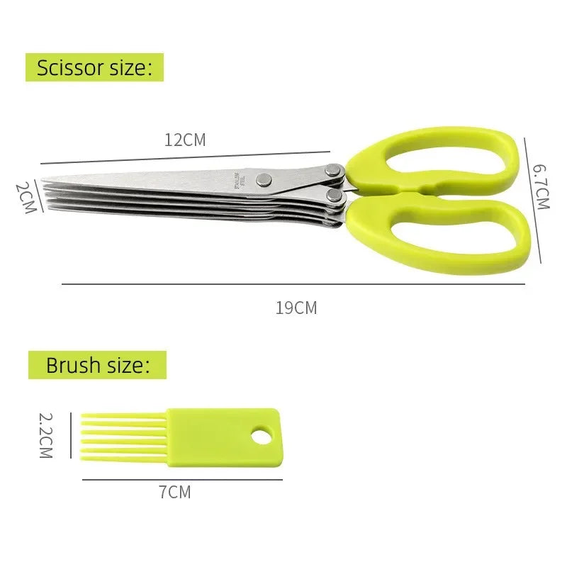 5‑Blade Herb Scissors – Multi‑Blade Kitchen Shears