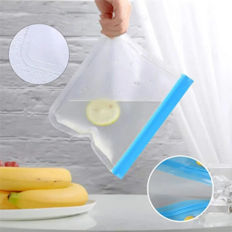 Reusable Silicone Food Storage Bags – Set of 5 (Eco-Friendly)