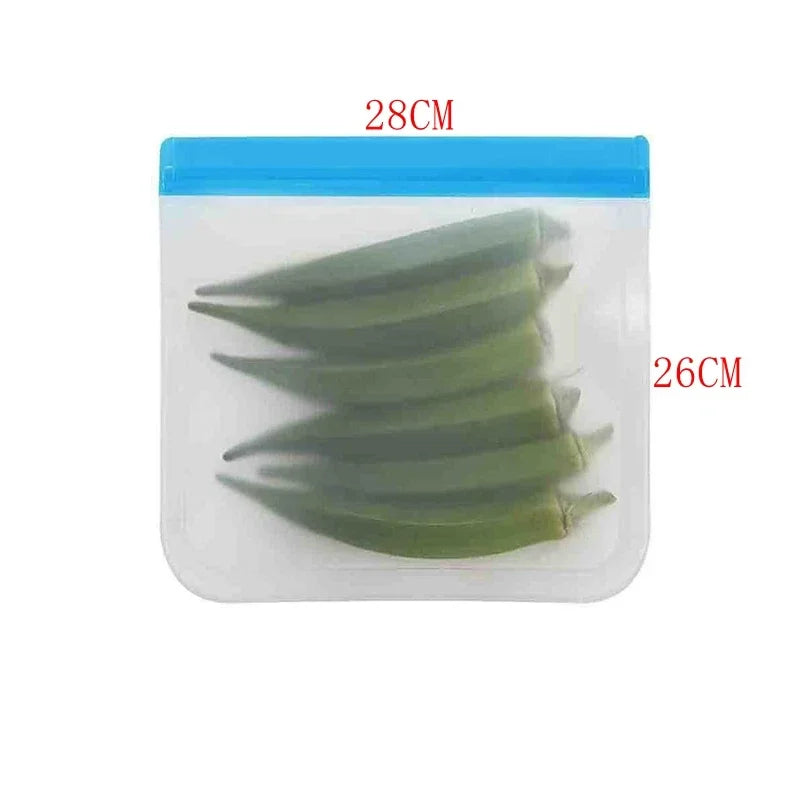 Reusable Silicone Food Storage Bags – Set of 5 (Eco-Friendly)