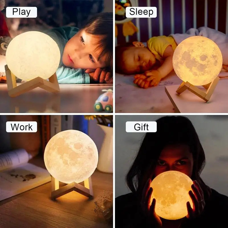LED Moon Lamp – 7 Colors Sunset Projection Night Light
