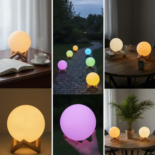 LED Moon Lamp – 7 Colors Sunset Projection Night Light