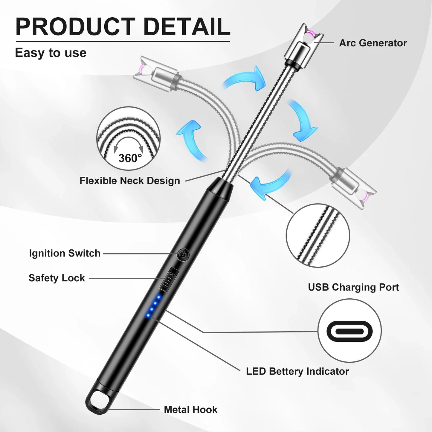 USB Rechargeable Windproof Lighter